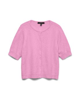 VMDOFFY 2/4 O-NECK BUTTON CARDIGAN - Bonbon MELANGE