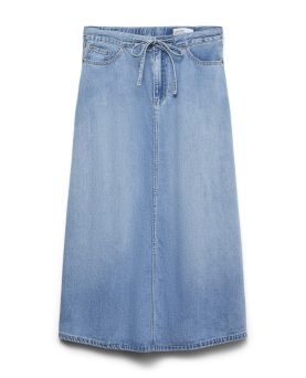 VMHILLA MR WIDE 7/8 DNM SKIRT-Light Blue Denim