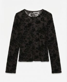 VMFLORA LS O-NECK TOP-Chocolate Torte