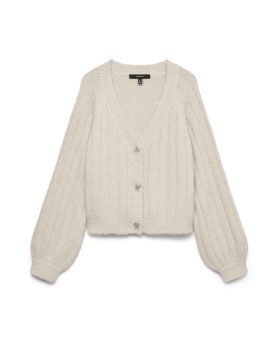 VMSALLY LS V-NECK CARDIGAN-Birch